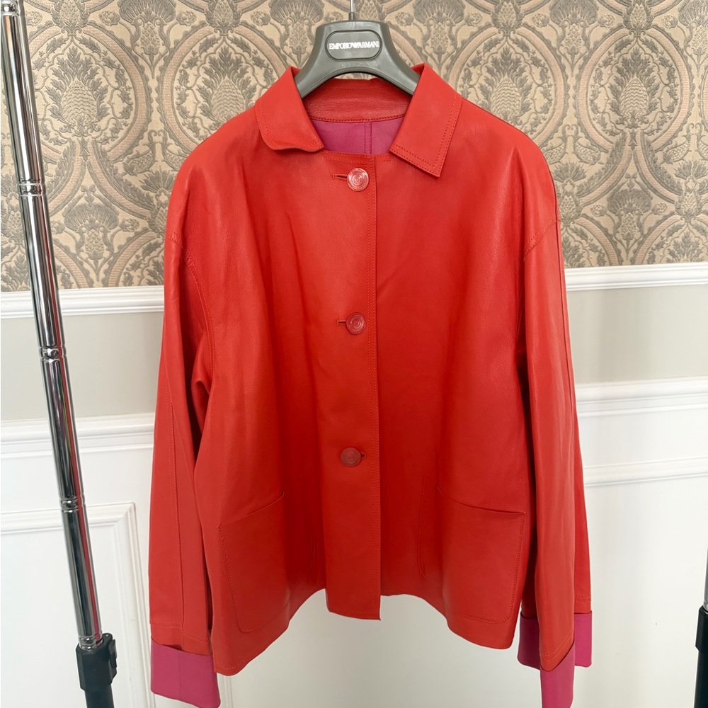 Ferragamo reversible calfskin leather jacket